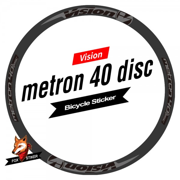 Road Disc Brake Bicycle Wheels Rim Decal Stickers for Vision Metron MT40